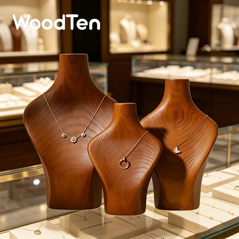 WoodTen Solid Wood Necklace Display Stand Pendant Jewelry Display Props Portrait Chest Holder Counter Jewelry Organizer Showcase
WoodTen Solid Wood Necklace Display Stand Pendant Jewelry Display Props Portrait Chest Holder Counter Jewelry Organizer Showcase