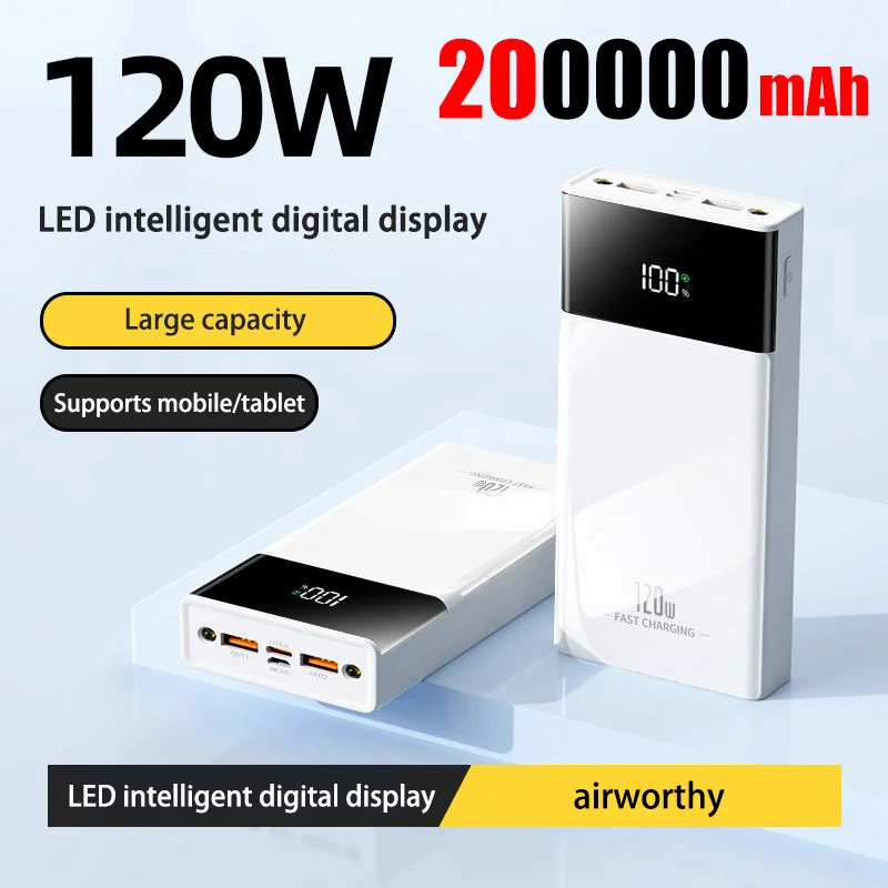 200000 mAh Power Bank большой емкости 120 Вт сверхбыстрая зарядка Powerbank портативное зарядное устройство для Iphone 14 15 Samsung Xiaomi
200000 mAh Power Bank большой емкости 120 Вт сверхбыстрая зарядка Powerbank портативное зарядное устройство для Iphone 14 15 Samsung Xiaomi