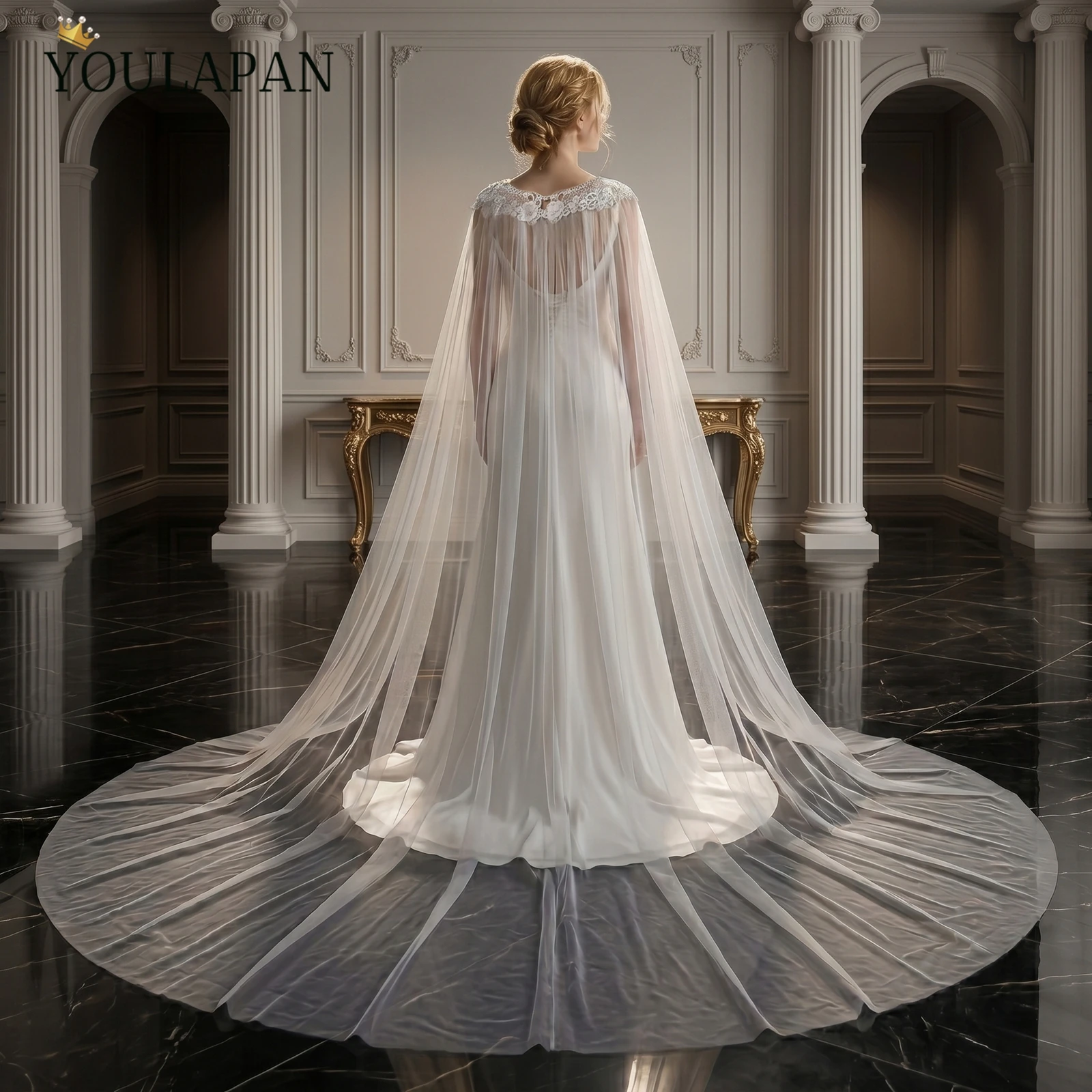 TOPQUEEN Capa De Novia Boda Lace Applique Women'S Long Lace Cape Tulle Wedding Wraps Noiva AcessóRios Customizable Vg18
TOPQUEEN Capa De Novia Boda Lace Applique Women'S Long Lace Cape Tulle Wedding Wraps Noiva AcessóRios Customizable Vg18