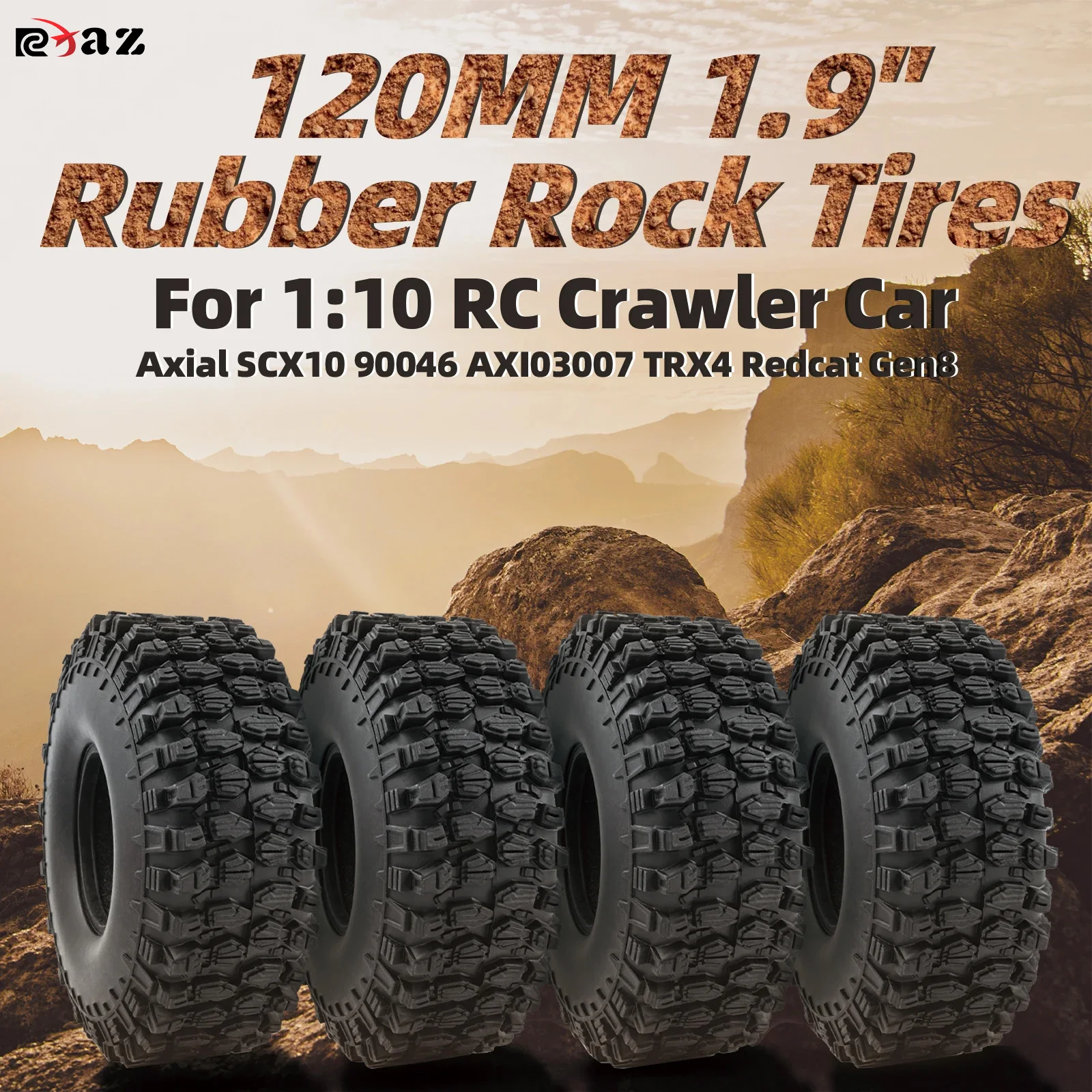 RC 1.9" Rock Crawler Tires 120mm Tyre For 1/10 Off Road TRUCK AXIAL SCX10 II III CAPRA TRAXXAS TRX-4 RGT MST RC4WD D90
RC 1.9" Rock Crawler Tires 120mm Tyre For 1/10 Off Road TRUCK AXIAL SCX10 II III CAPRA TRAXXAS TRX-4 RGT MST RC4WD D90
