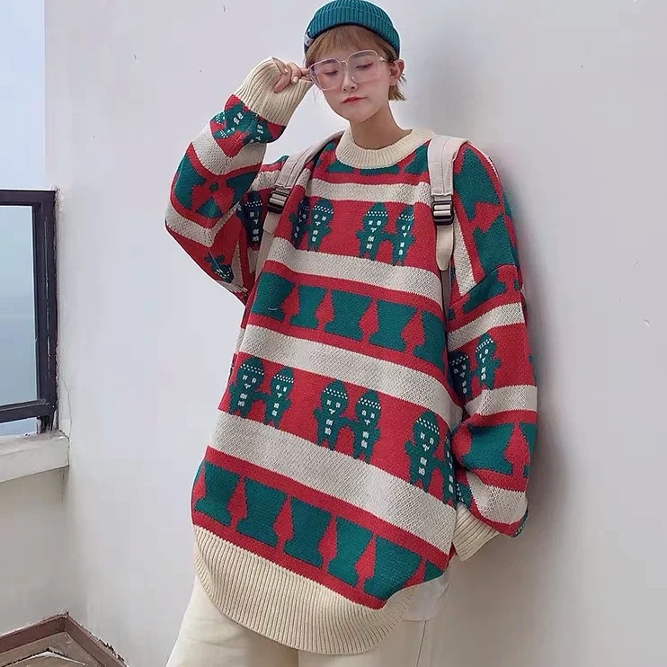 Ugly Retro Christmas Knitted Sweater Men Hip Hop Winter Vintage Loose Pullover Unisex Couple Harajuku Clown Monster Streetwear
Ugly Retro Christmas Knitted Sweater Men Hip Hop Winter Vintage Loose Pullover Unisex Couple Harajuku Clown Monster Streetwear