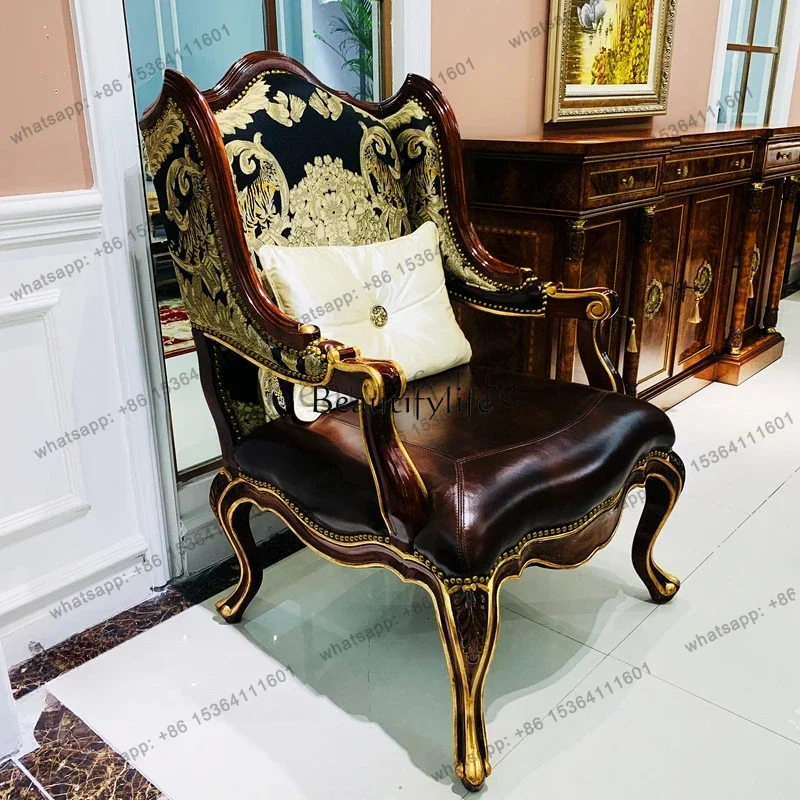 55Leisure Chair European-Style Solid Wood Decorative Chair Villa Mansion Single Sofa
55Leisure Chair European-Style Solid Wood Decorative Chair Villa Mansion Single Sofa