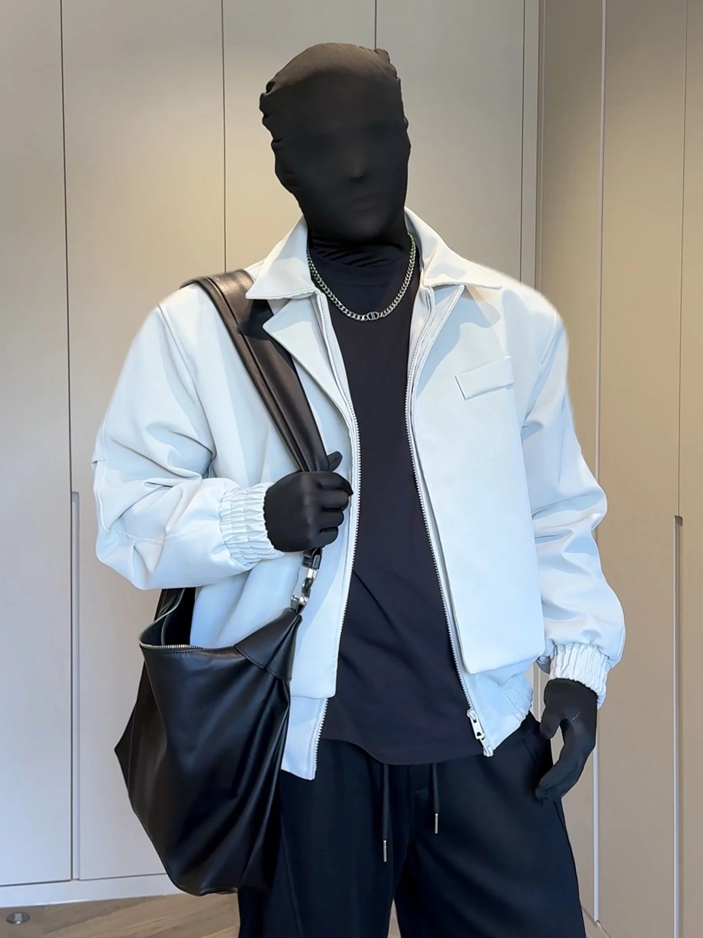 White oulder Pad ort Men's Baseball Jaet Splice Skin Texture Design High-End Feeling Outerwear for Autumn And Spring
White oulder Pad ort Men's Baseball Jaet Splice Skin Texture Design High-End Feeling Outerwear for Autumn And Spring