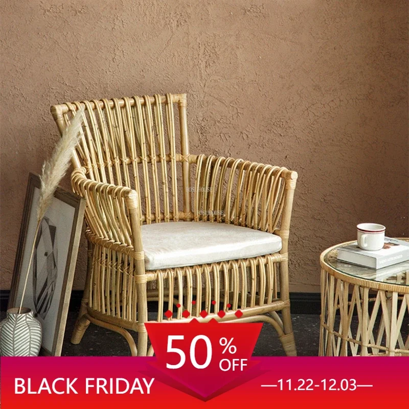 Japanese Single Rattan Outdoor Chairs Nordic Home Balcony Leisure Back Beach Chair Living Room Reclining Chair Outdoor Furniture
Japanese Single Rattan Outdoor Chairs Nordic Home Balcony Leisure Back Beach Chair Living Room Reclining Chair Outdoor Furniture