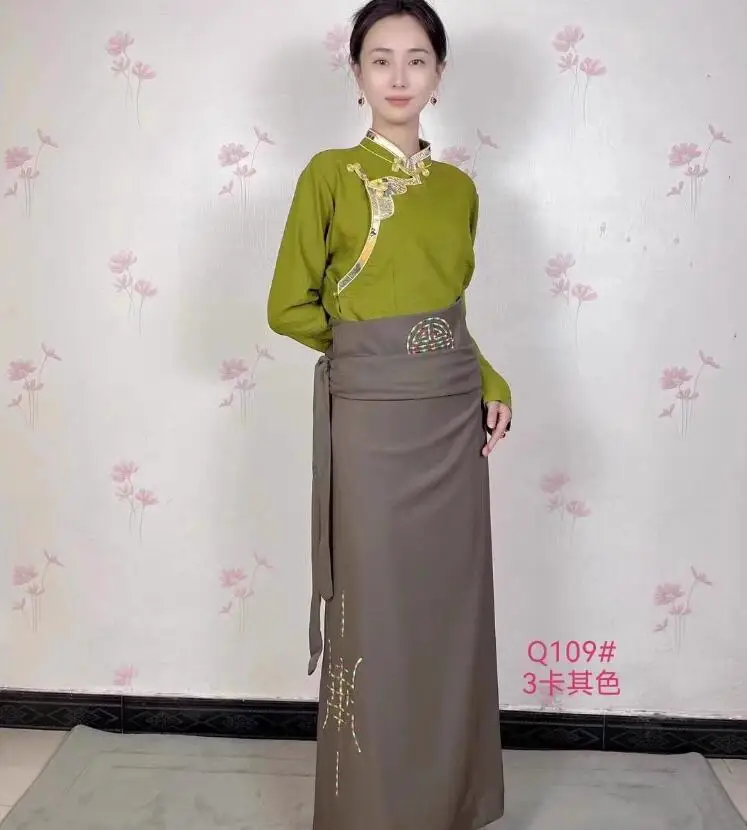 Chinese Tibetan Style Women's Embroidered Wrapped Skirt Tibetan Half Skirt
Chinese Tibetan Style Women's Embroidered Wrapped Skirt Tibetan Half Skirt