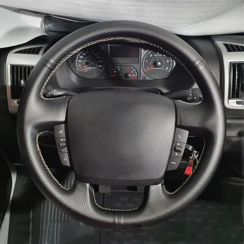 Hand Sewing Steering Wheel Cover Protection Trim Soft Perforated Leather Cover For Fiat Ducato 2006-2019 Ram ProMaster 2017-2020
Hand Sewing Steering Wheel Cover Protection Trim Soft Perforated Leather Cover For Fiat Ducato 2006-2019 Ram ProMaster 2017-2020