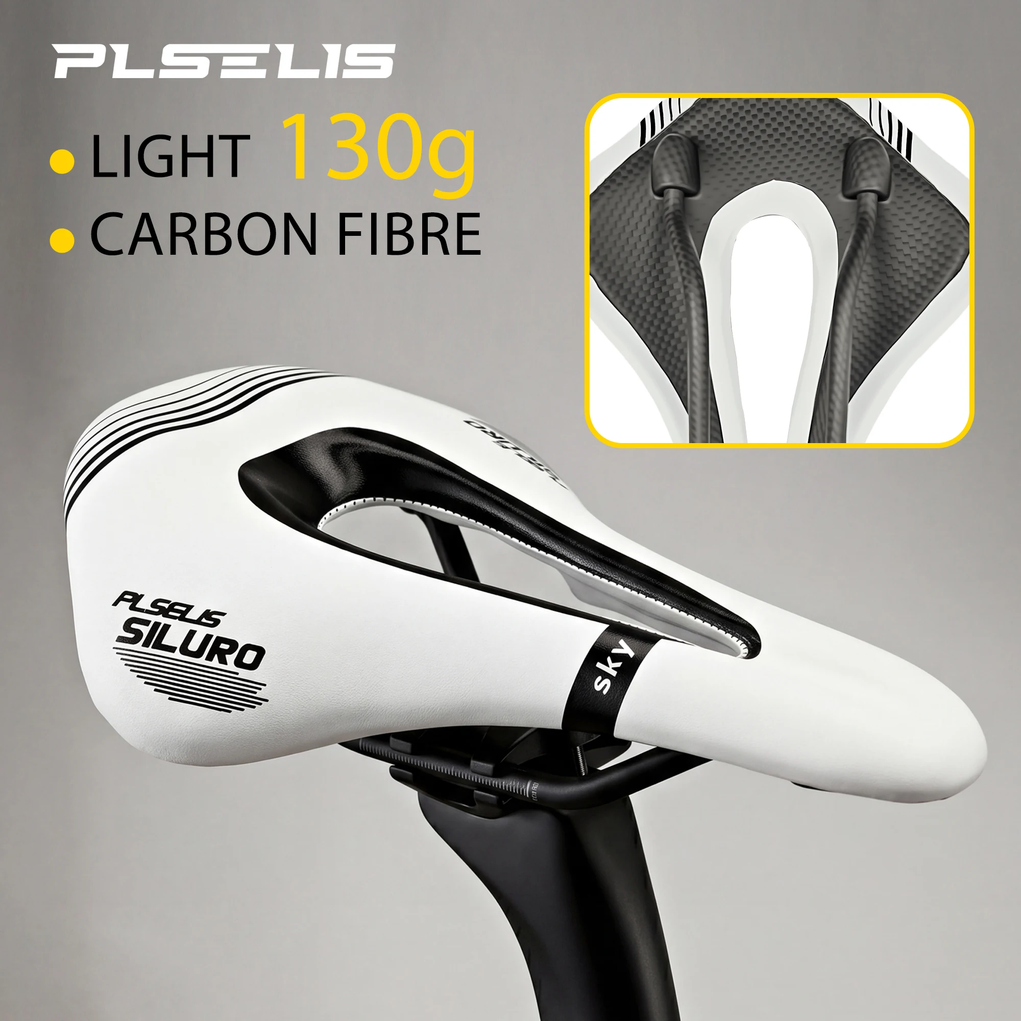 Plselis Carbon Fiber Road Bike Seat Lightweight Hollow Breathable Design 130g Road Bike Saddle Riding Accessories
Plselis Carbon Fiber Road Bike Seat Lightweight Hollow Breathable Design 130g Road Bike Saddle Riding Accessories