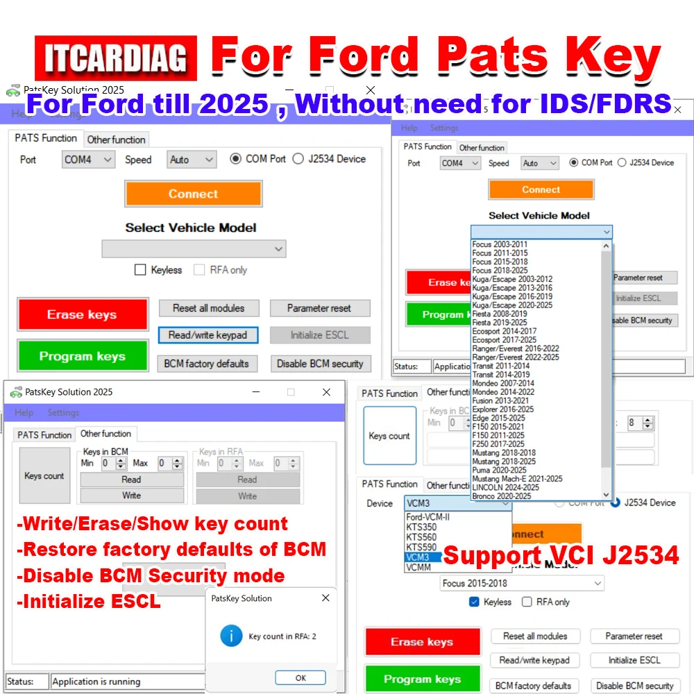 For Ford Pats Key Solution Support Till 2025 Patskey Show Key Count Erase Keys Read/Write Keypad Code Disable BCM Support J2534
For Ford Pats Key Solution Support Till 2025 Patskey Show Key Count Erase Keys Read/Write Keypad Code Disable BCM Support J2534