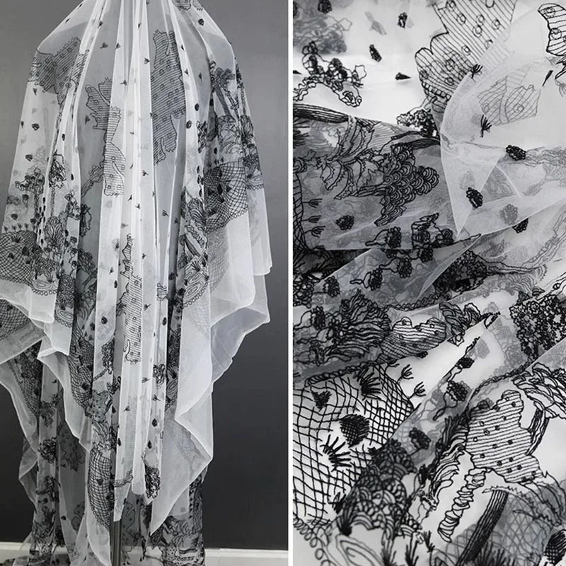 Fashion Mesh Embroidered Lace Fabric Summer Perspective Mesh Embroidered Lace Sewing Dress Small Shirt Fabric By The Meter
Fashion Mesh Embroidered Lace Fabric Summer Perspective Mesh Embroidered Lace Sewing Dress Small Shirt Fabric By The Meter