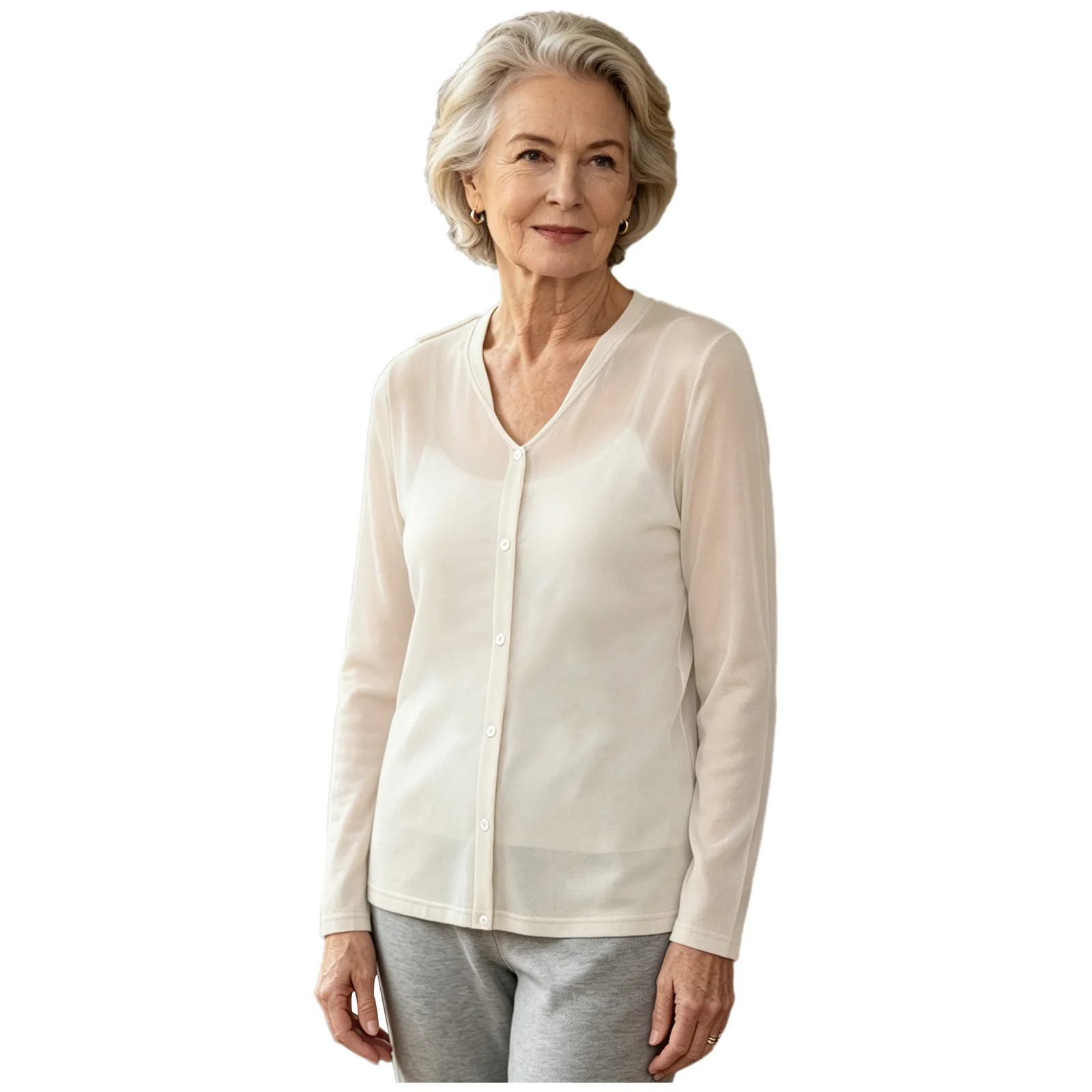 Women Elderly Adaptive Blouse Openable Back with Overlap Long Sleeve See-through Button Decor T-shirt Special Needs Clothing
Women Elderly Adaptive Blouse Openable Back with Overlap Long Sleeve See-through Button Decor T-shirt Special Needs Clothing