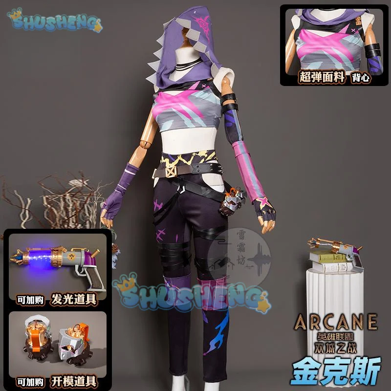 Shusheng LOL Arcane Jinx Косплей Костюм Униформа Хэллоуин Карнавал Вечеринка Рождество Игры Ролевая Одежда Одежда для Женщин
Shusheng LOL Arcane Jinx Косплей Костюм Униформа Хэллоуин Карнавал Вечеринка Рождество Игры Ролевая Одежда Одежда для Женщин