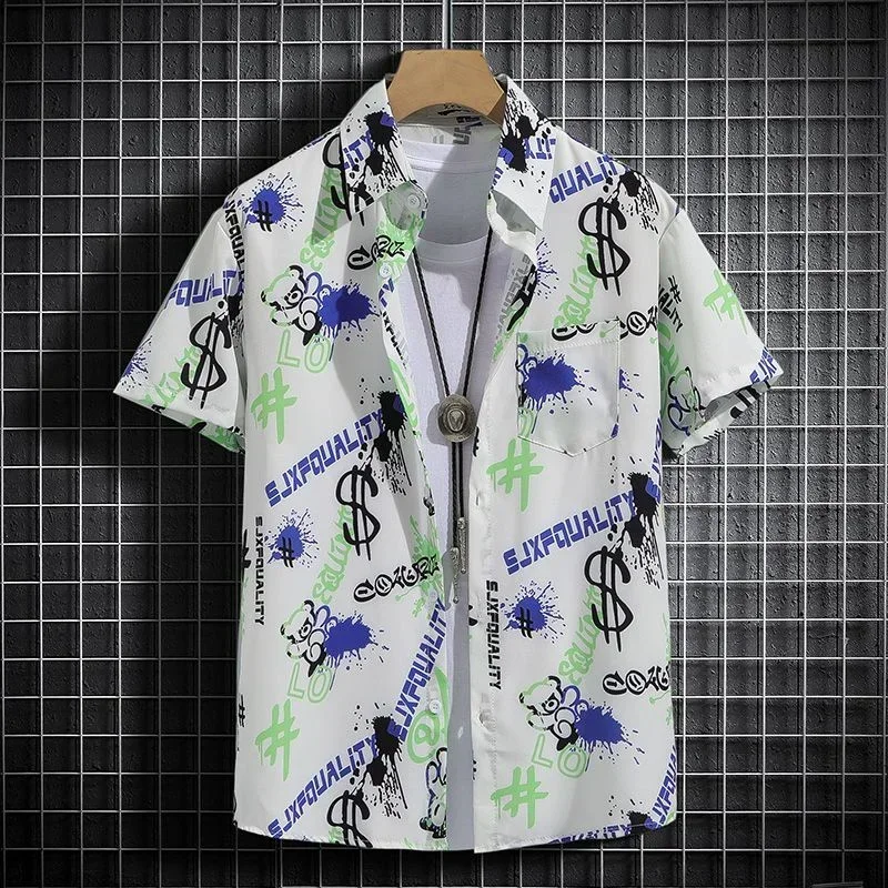 Summer new men's shirt Hawaiian casual beach short-sleeved tops fashion plus size day men's short-sleeved shirts handsome street
Summer new men's shirt Hawaiian casual beach short-sleeved tops fashion plus size day men's short-sleeved shirts handsome street