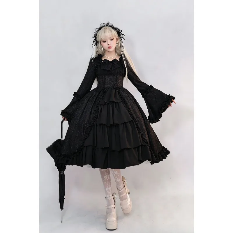 Vintage Medieval Court Gothic Lolita Gown for Women, Square Collar Corset with Bow Tie, Dark Retro Steampunk Costume for Party
Vintage Medieval Court Gothic Lolita Gown for Women, Square Collar Corset with Bow Tie, Dark Retro Steampunk Costume for Party