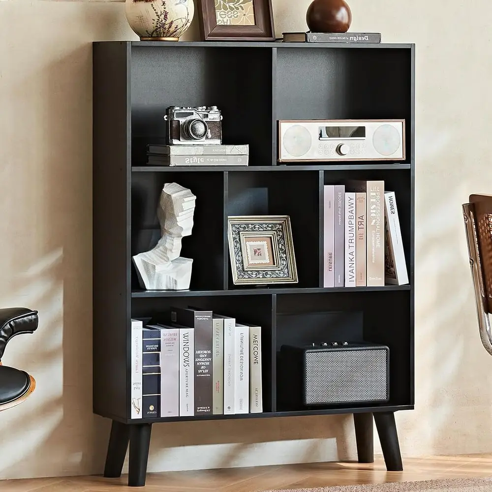 7 Cube Black Bookshel, 3 Tier ern Bookcase with Legs, Wood Cubeicals Organizer Storage Open Shelves, Retro Display Book Shel, re
7 Cube Black Bookshel, 3 Tier ern Bookcase with Legs, Wood Cubeicals Organizer Storage Open Shelves, Retro Display Book Shel, re