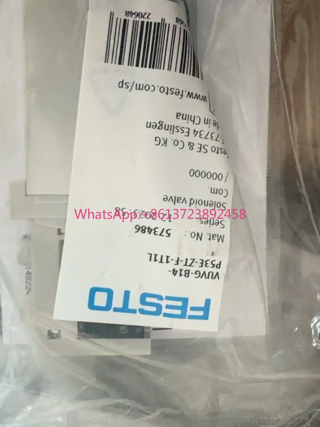 573486 Festo solenoid valve VUVG-B14-P53E-ZT-F-1T1L Festo original solenoid valve
573486 Festo solenoid valve VUVG-B14-P53E-ZT-F-1T1L Festo original solenoid valve