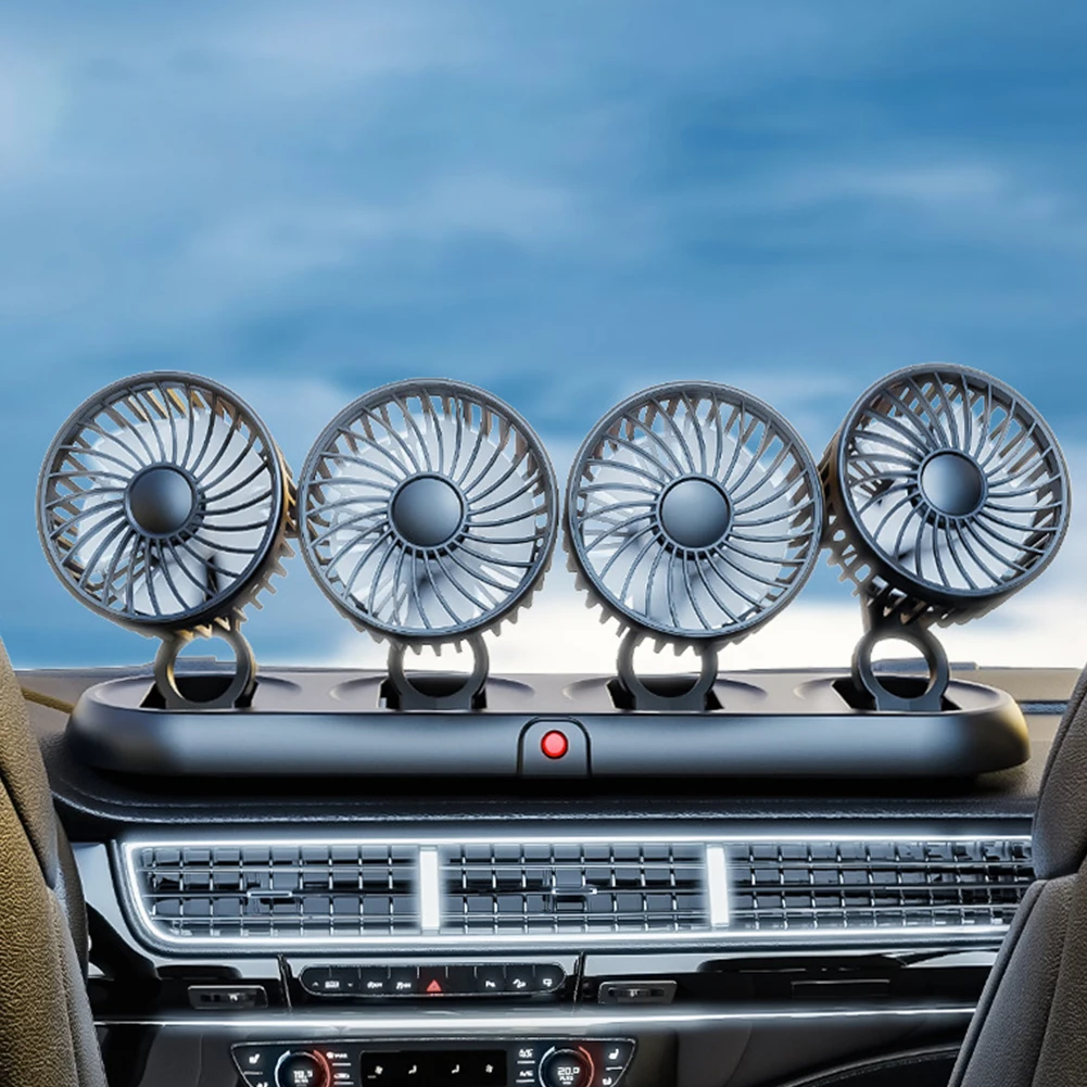 Portable 4-Head Car Cooling Fan 3 Speed Car Fan 360 Degree Rotatable Automobile Vehicle Fan for Dashboard SUV RV Truck Sedan
Portable 4-Head Car Cooling Fan 3 Speed Car Fan 360 Degree Rotatable Automobile Vehicle Fan for Dashboard SUV RV Truck Sedan