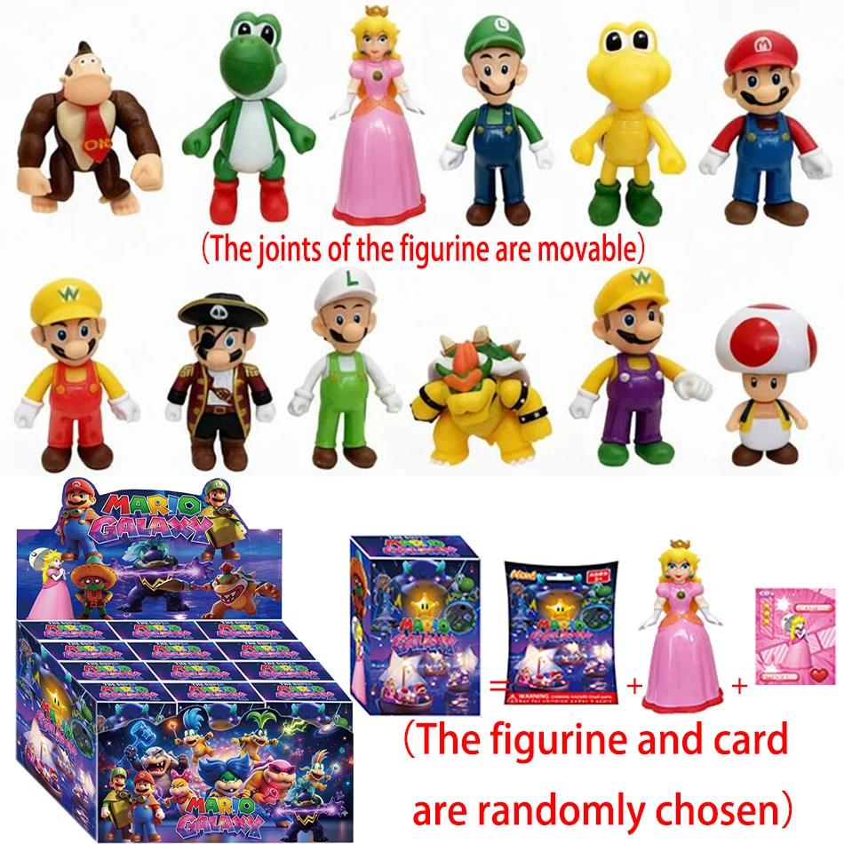 12pcs/set Super Mario Bros PVC Action Figure Toys Dolls Blind Box Model Set Luigi Yoshi Mushroom for Kids Birthday Gifts
12pcs/set Super Mario Bros PVC Action Figure Toys Dolls Blind Box Model Set Luigi Yoshi Mushroom for Kids Birthday Gifts
