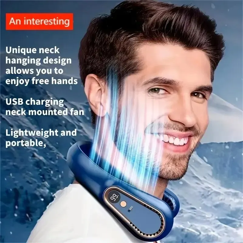 Vaneless Hanging Neck Fan, Portable USB Cooler Fan With 5 Speeds And Digital Display - Super Strong Technology And Bladeless Des
Vaneless Hanging Neck Fan, Portable USB Cooler Fan With 5 Speeds And Digital Display - Super Strong Technology And Bladeless Des