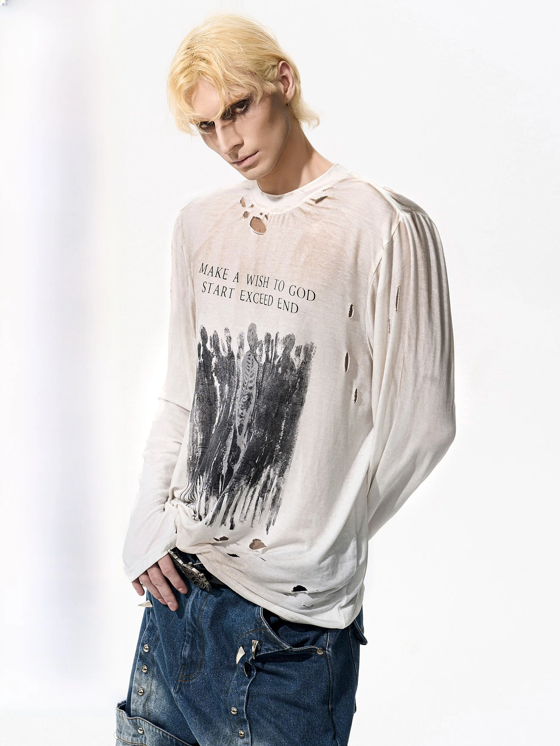 Start Exceed End Men's Long Sve T-irt Skull Print Waed out Spray Dir American Sle Casual Comfortable Breathable
Start Exceed End Men's Long Sve T-irt Skull Print Waed out Spray Dir American Sle Casual Comfortable Breathable