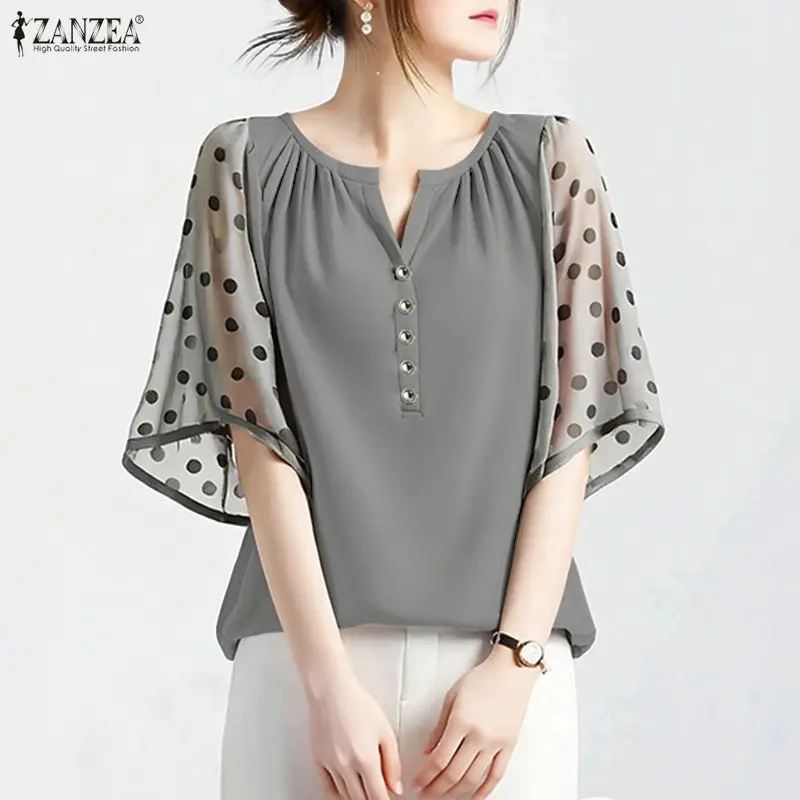 ZANZEA Women Polka Dots Patchwork Blouse 2026 Summer Shirt Stylish V Neck Half Sleeve Work Tops Casual Button Blusas Tunic Femme
ZANZEA Women Polka Dots Patchwork Blouse 2026 Summer Shirt Stylish V Neck Half Sleeve Work Tops Casual Button Blusas Tunic Femme