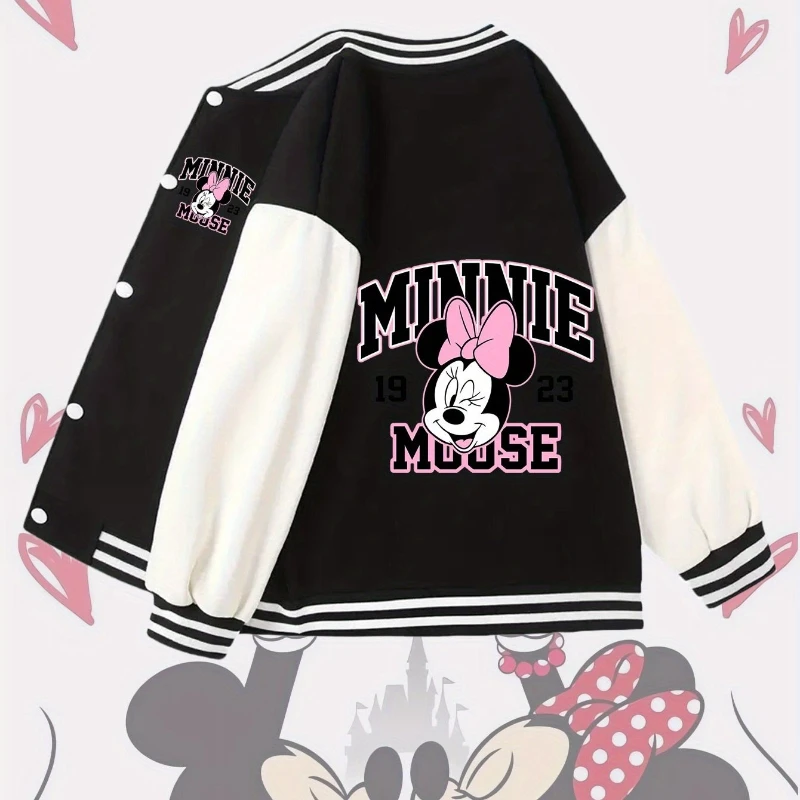 Бейсбольная куртка на день рождения с Минни Маус Диснея, женская осенне-зимняя новая коллекция, модная мужская и женская уличная одежда в стиле ретро
Бейсбольная куртка на день рождения с Минни Маус Диснея, женская осенне-зимняя новая коллекция, модная мужская и женская уличная одежда в стиле ретро