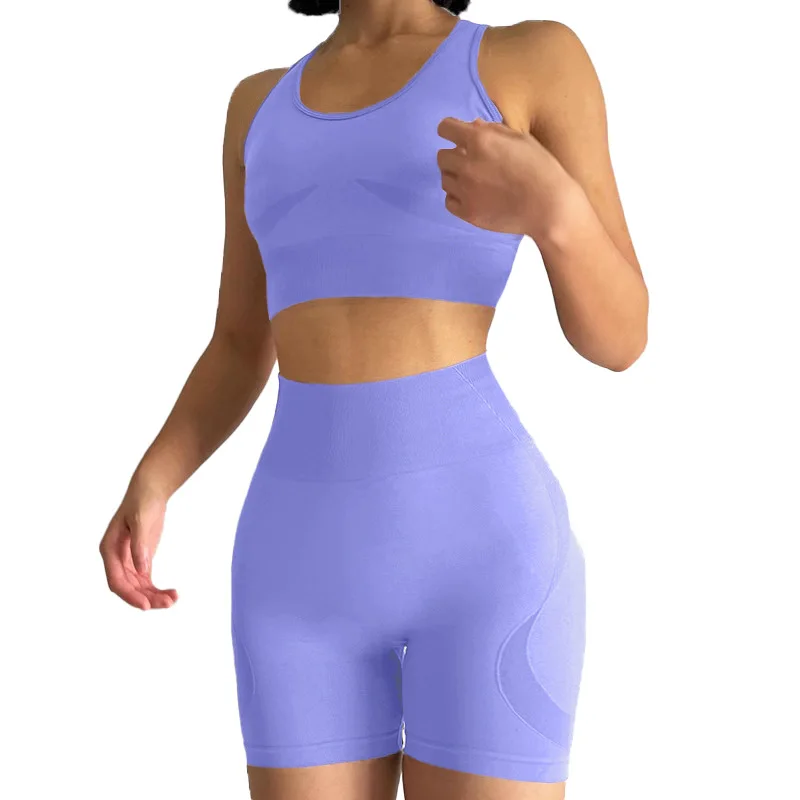 Seamless Yoga Suit Vest and Shorts Two-piece Set Fitness Running Quick-drying Belt Bra Sports Suit Women
Seamless Yoga Suit Vest and Shorts Two-piece Set Fitness Running Quick-drying Belt Bra Sports Suit Women