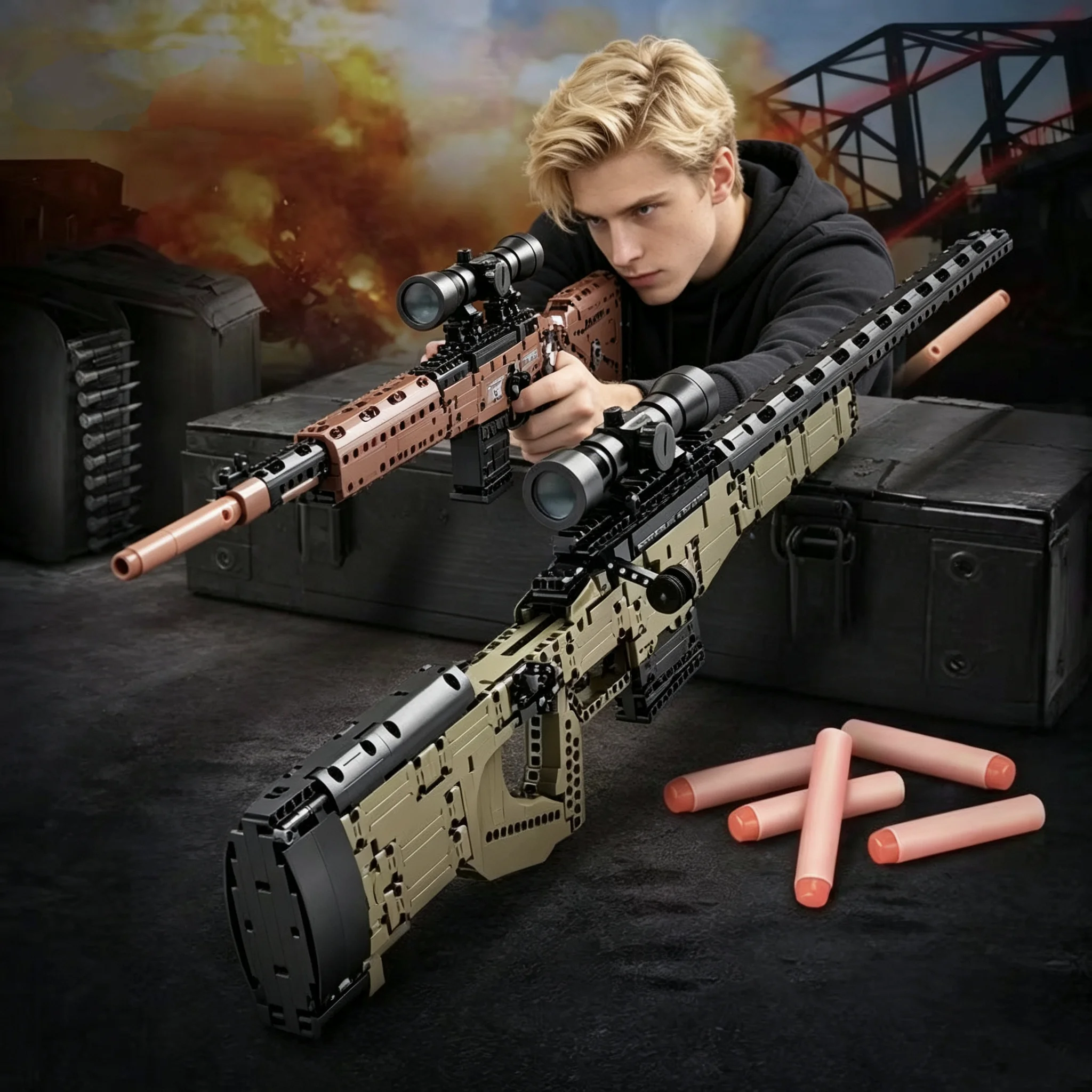 978PCS High Power Lens Technical Police Military Weapon Sniper Rifle Building Blocks WW2 AWM For Assault Rifle Brick Kids Gift
978PCS High Power Lens Technical Police Military Weapon Sniper Rifle Building Blocks WW2 AWM For Assault Rifle Brick Kids Gift