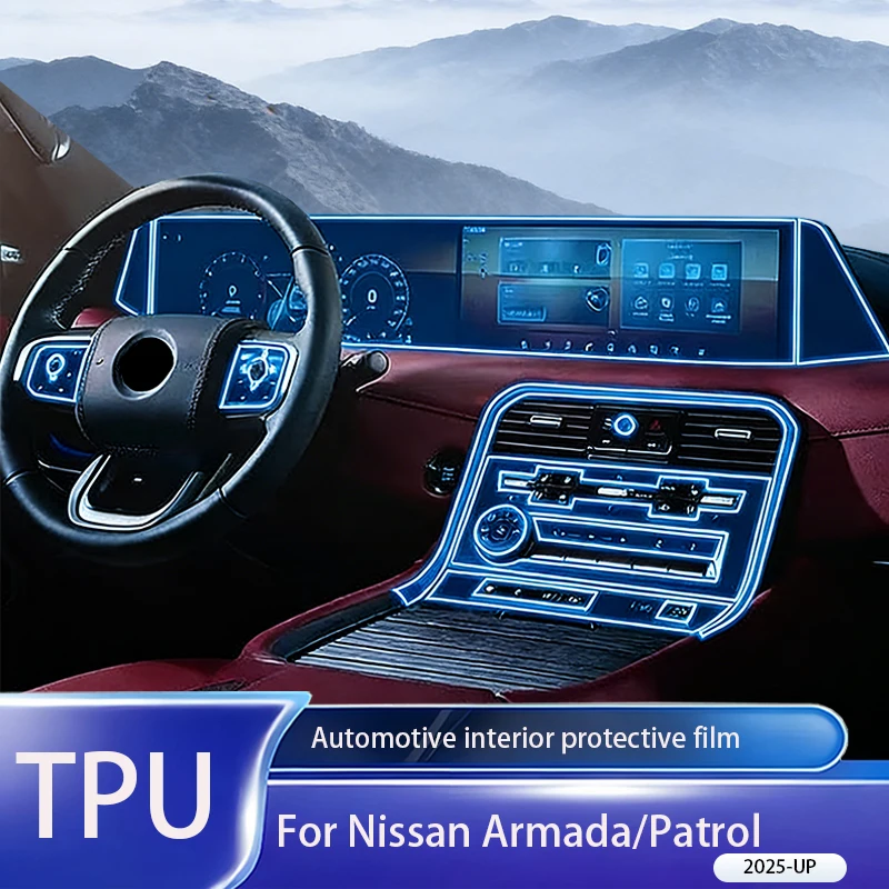 Suitable for Nissan Armada/Patrol 2025-2026 automotive interior TPU protective film, scratch resistant transparent film
Suitable for Nissan Armada/Patrol 2025-2026 automotive interior TPU protective film, scratch resistant transparent film