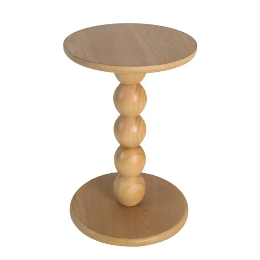 Small Round Wooden Side Table with Stacked Ball Pedestal Base 12.4 X17.32 Accent Nightstand for Living Room Bedroom Corners Nat
Small Round Wooden Side Table with Stacked Ball Pedestal Base 12.4 X17.32 Accent Nightstand for Living Room Bedroom Corners Nat
