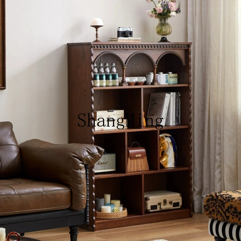 FG solid wood home living room floor storage display cabinet study retro wall storage rack
FG solid wood home living room floor storage display cabinet study retro wall storage rack