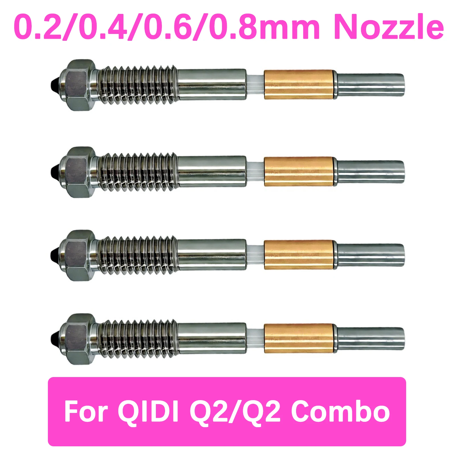 Bimetallic Nozzle For QiDi Q2 Hotend Ceramic Insulation Integrated Design Quick Removal Integration Nozzles For QIDI Q2 Combo
Bimetallic Nozzle For QiDi Q2 Hotend Ceramic Insulation Integrated Design Quick Removal Integration Nozzles For QIDI Q2 Combo