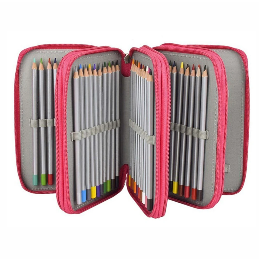 72 Slot Pencil Case Stationery Bag Rose Red Colored Multi Layer Slots Watercolor Pens Pencils Organizer Travel Size
72 Slot Pencil Case Stationery Bag Rose Red Colored Multi Layer Slots Watercolor Pens Pencils Organizer Travel Size