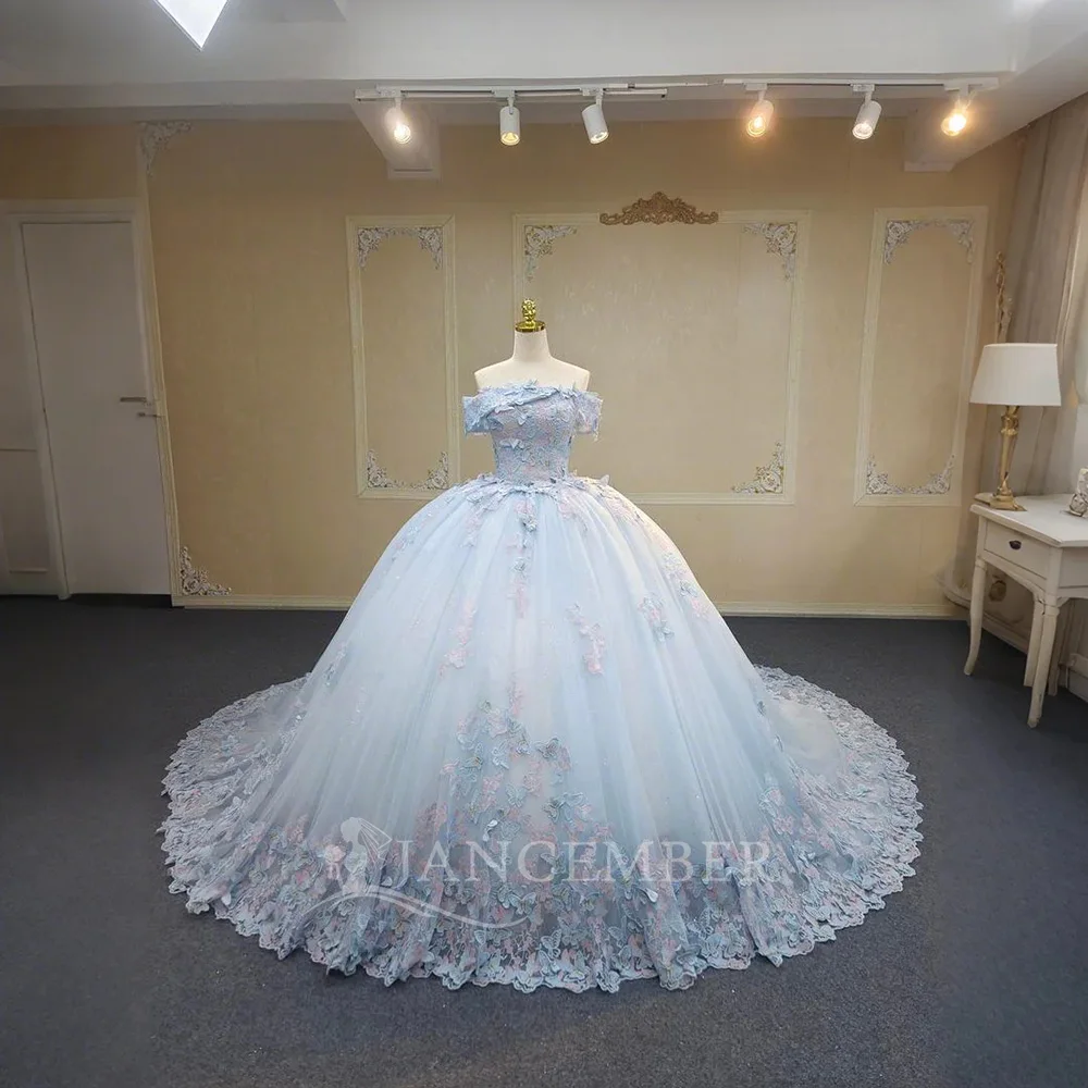 Blue Off Shoulder Quinceanera Dresses Ball Gown 3D Flowers 2025 Birthday Luxury Dress Princess Gown Customized vestidos 15 años
Blue Off Shoulder Quinceanera Dresses Ball Gown 3D Flowers 2025 Birthday Luxury Dress Princess Gown Customized vestidos 15 años