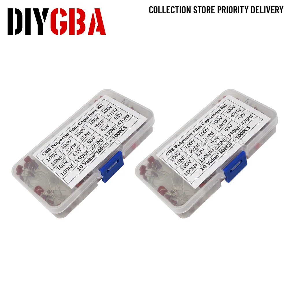 100pcs 10nF~470nF Metallized Polyester Film Capacitors Assortment Kit High precision and stability samples CBB capacitor set NEW
100pcs 10nF~470nF Metallized Polyester Film Capacitors Assortment Kit High precision and stability samples CBB capacitor set NEW