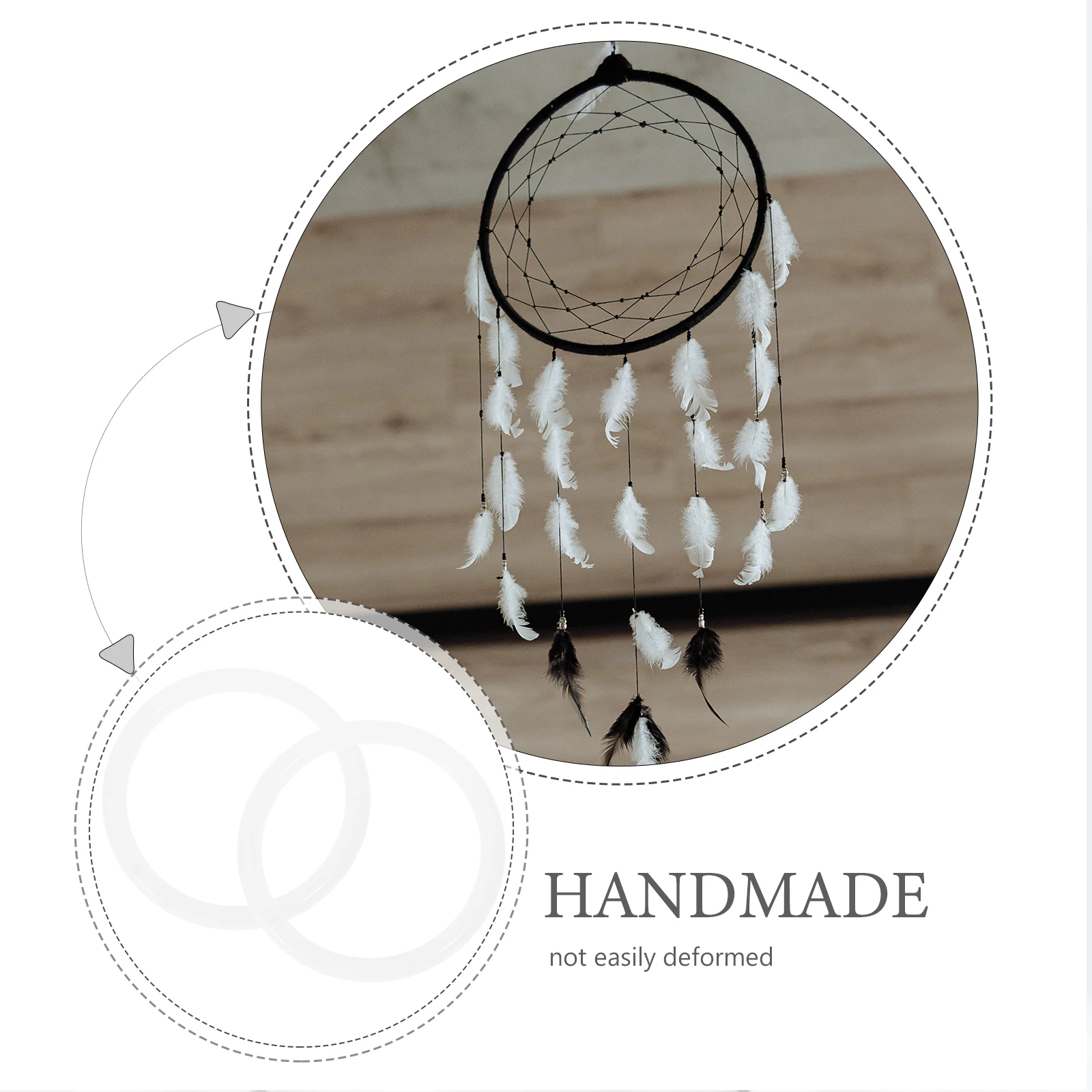 50 Pcs Dream Catcher Ring Diy Dreamcatcher Craft The Circle White Plastic Supplies
50 Pcs Dream Catcher Ring Diy Dreamcatcher Craft The Circle White Plastic Supplies