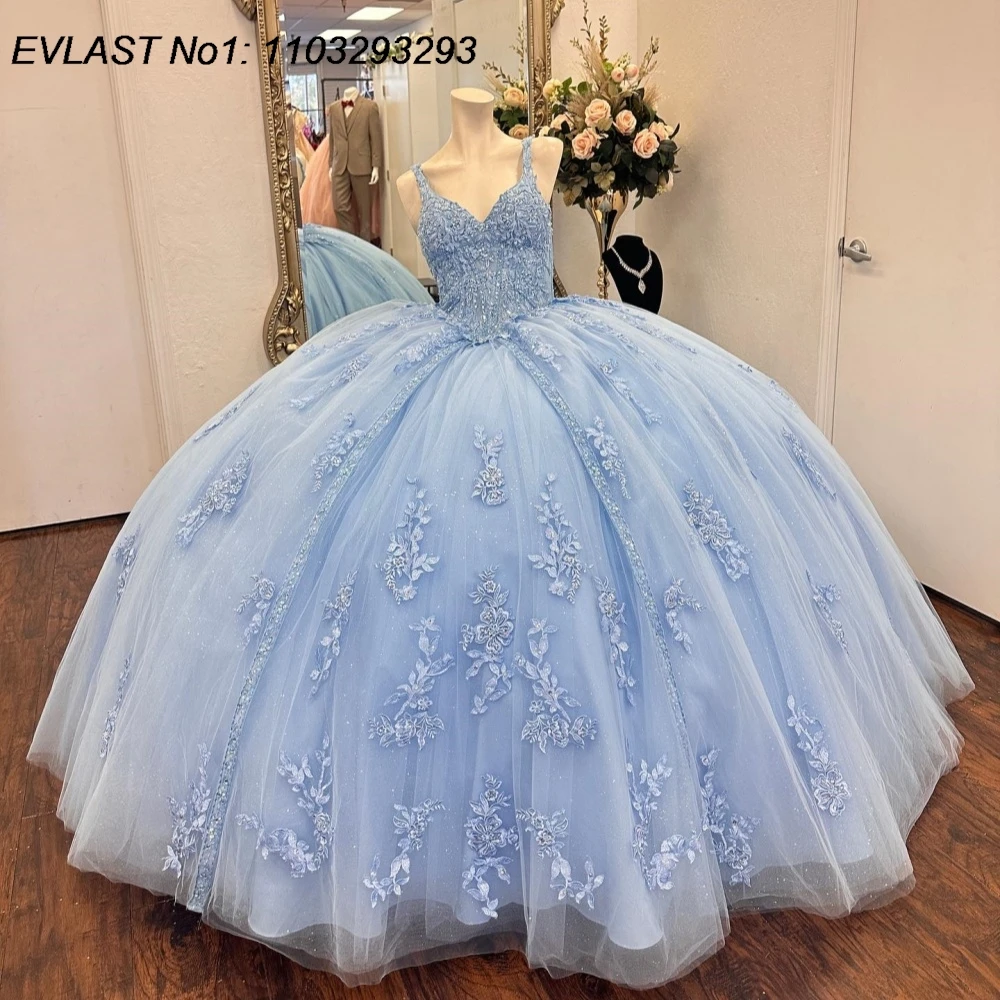 EVLAST индивидуальное блестящее небесно-голубое платье Quinceanera, бальное платье, кружевная аппликация, корсет с бисером, Sweet 16, Vestido De 15 Anos E1Q428
EVLAST индивидуальное блестящее небесно-голубое платье Quinceanera, бальное платье, кружевная аппликация, корсет с бисером, Sweet 16, Vestido De 15 Anos E1Q428