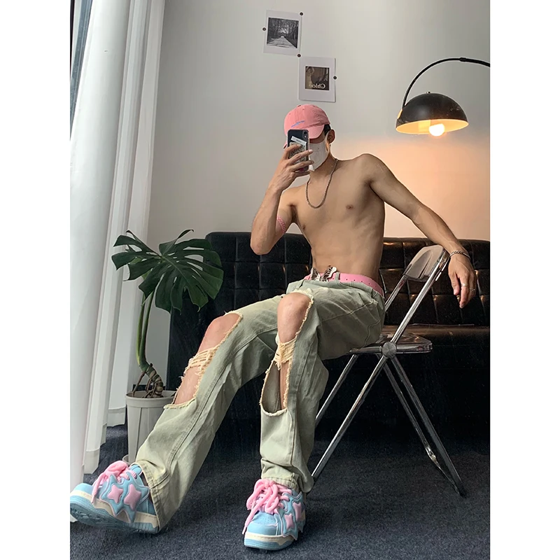 Street Style Men's Oversize Casual Jeans Design Sense Hole Ripped Loose Handsome Workwear Pants Straight Tube Long Trousers
Street Style Men's Oversize Casual Jeans Design Sense Hole Ripped Loose Handsome Workwear Pants Straight Tube Long Trousers