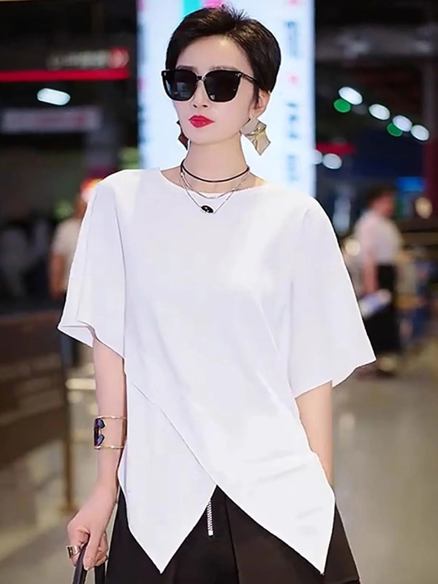 Ele Pure Color Casual ort Sve T-irt Irregular Design Summer 2026 Overhead oulder Top Korean Sle Straight Cut
Ele Pure Color Casual ort Sve T-irt Irregular Design Summer 2026 Overhead oulder Top Korean Sle Straight Cut