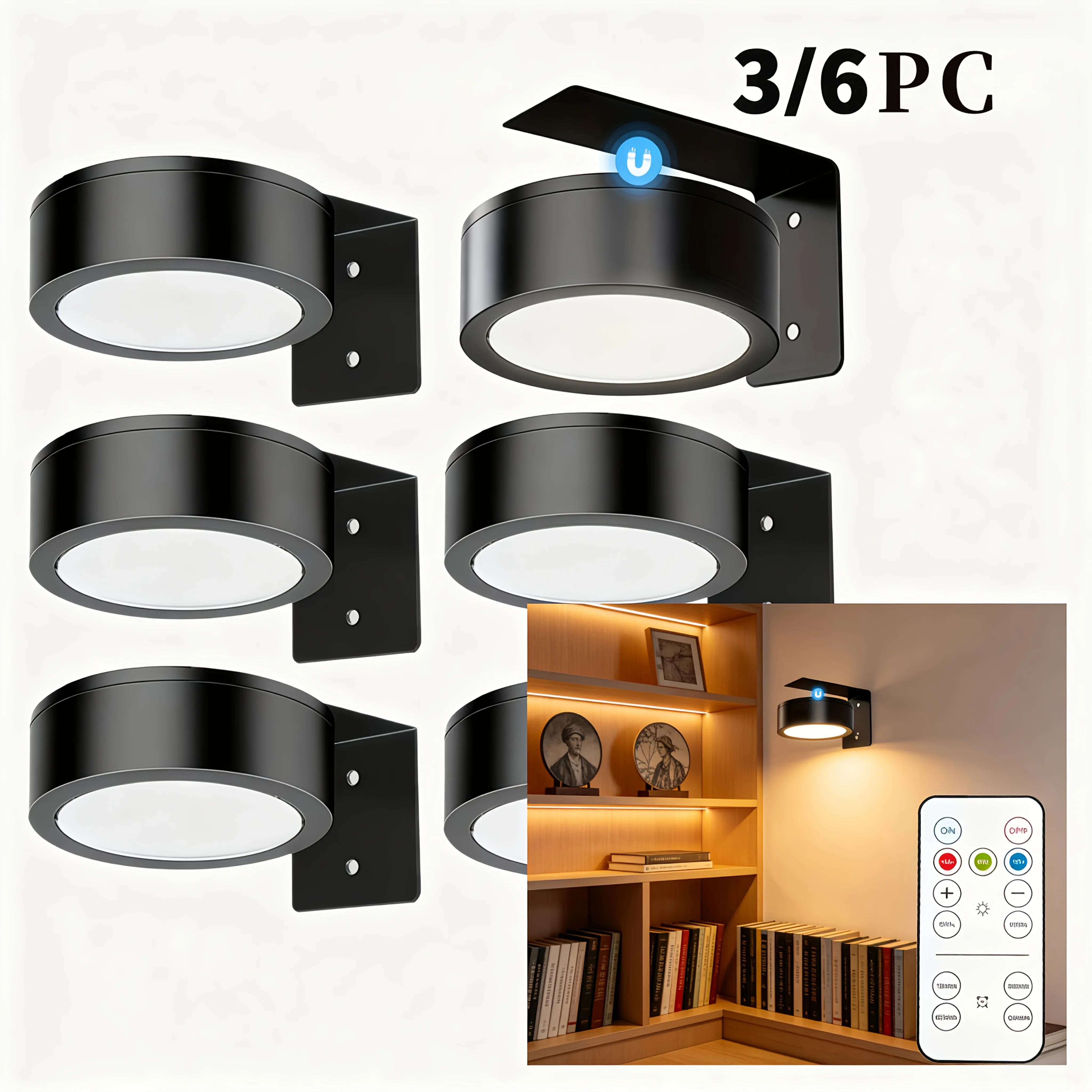 3pcs/6pcs LED Wall Lights, Adjustable Brightness with Magnetic Clips, Battery-Operated (Batteries Not Included), Versatile Lamp
3pcs/6pcs LED Wall Lights, Adjustable Brightness with Magnetic Clips, Battery-Operated (Batteries Not Included), Versatile Lamp