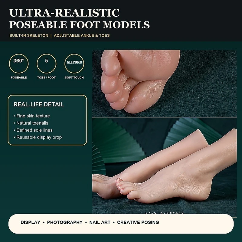 Large Size realistic Female Foot Model 4001 Silicone Mannequin Feet Fetish Massage Fake Nail Practice Jewelry Shoes Display
Large Size realistic Female Foot Model 4001 Silicone Mannequin Feet Fetish Massage Fake Nail Practice Jewelry Shoes Display