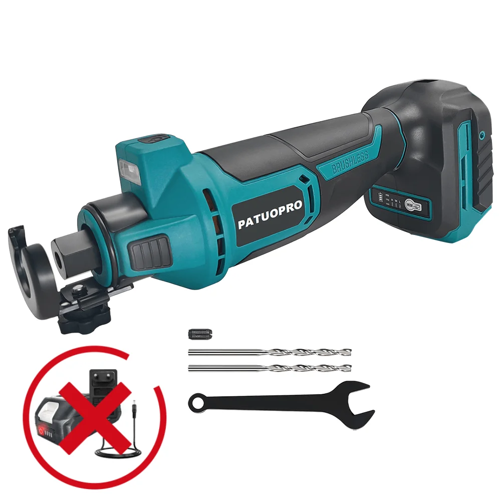Cordless Brushless Cut-Out Tool 3-Speed 20000-30000RPM Drywall Cutter With LED Light, 1/4" & 1/8" Collets For Makita 18V Battery
Cordless Brushless Cut-Out Tool 3-Speed 20000-30000RPM Drywall Cutter With LED Light, 1/4" & 1/8" Collets For Makita 18V Battery