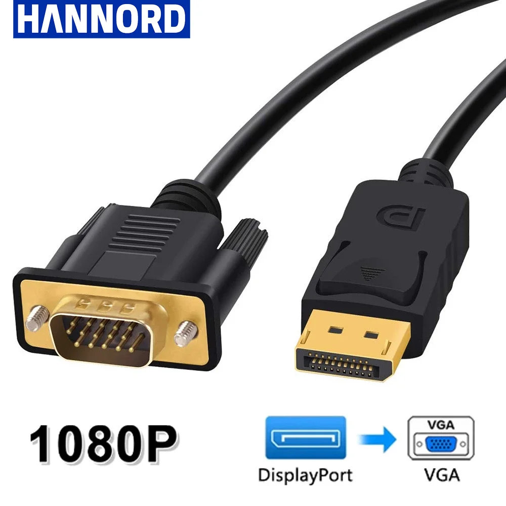 Hannord DP TO VGA Cable DisplayPort to VGA Adapter Conversion HD 1080P Video Cable 1.8m For PC TV Monitor Laptop Projector
Hannord DP TO VGA Cable DisplayPort to VGA Adapter Conversion HD 1080P Video Cable 1.8m For PC TV Monitor Laptop Projector