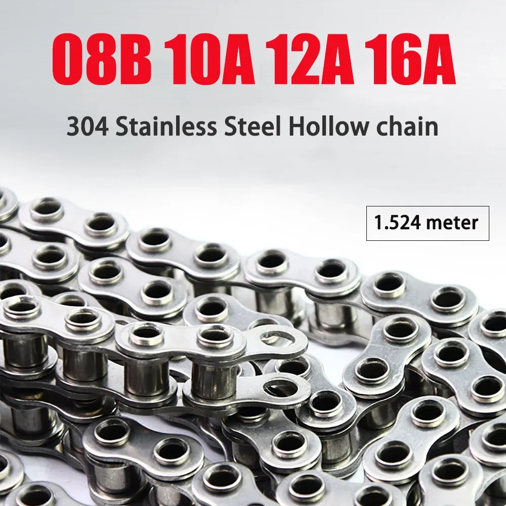 1Pc Hollow Chain Durable 1.524m 304 Stainless Steel Hollow Industrial Chain 08BHP 10AHP 12AHP 16AHP for Heavy-Duty Transmission
1Pc Hollow Chain Durable 1.524m 304 Stainless Steel Hollow Industrial Chain 08BHP 10AHP 12AHP 16AHP for Heavy-Duty Transmission