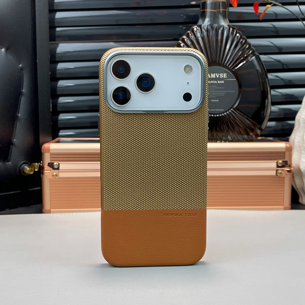 Магнитный чехол для телефона из искусственной кожи с деловой строчкой для IPhone 17 15 14 16 Pro Max 17Air 17Pro, противоударный чехол из сплава с высокими линзами 
Магнитный чехол для телефона из искусственной кожи с деловой строчкой для IPhone 17 15 14 16 Pro Max 17Air 17Pro, противоударный чехол из сплава с высокими линзами