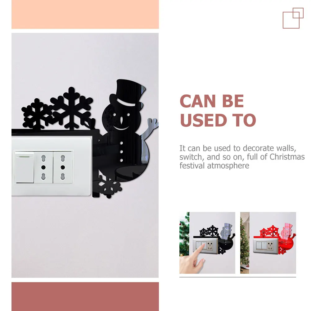 4pcs Snowman Snowflake Acrylic Wall Stickers Light Switch Decorations Christmas Party Home Decor Removable Xmas Switch Sticker
4pcs Snowman Snowflake Acrylic Wall Stickers Light Switch Decorations Christmas Party Home Decor Removable Xmas Switch Sticker