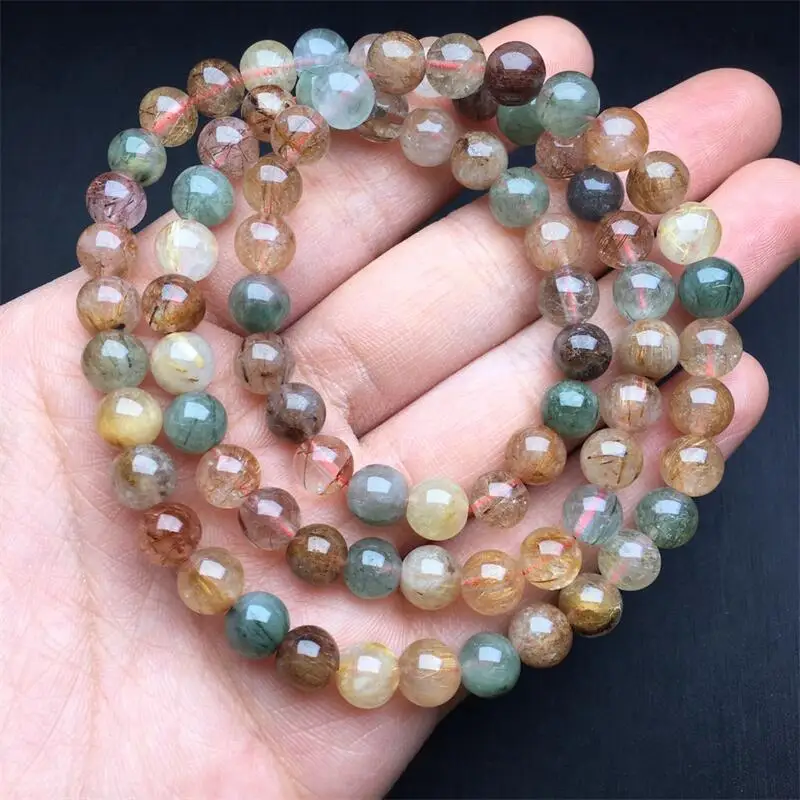 7MM Natural Colored Rutilated Quartz Triple Circle Bracelet Women Healing Gemstone Crystal Strand Jewelry Gift 1PCS
7MM Natural Colored Rutilated Quartz Triple Circle Bracelet Women Healing Gemstone Crystal Strand Jewelry Gift 1PCS
