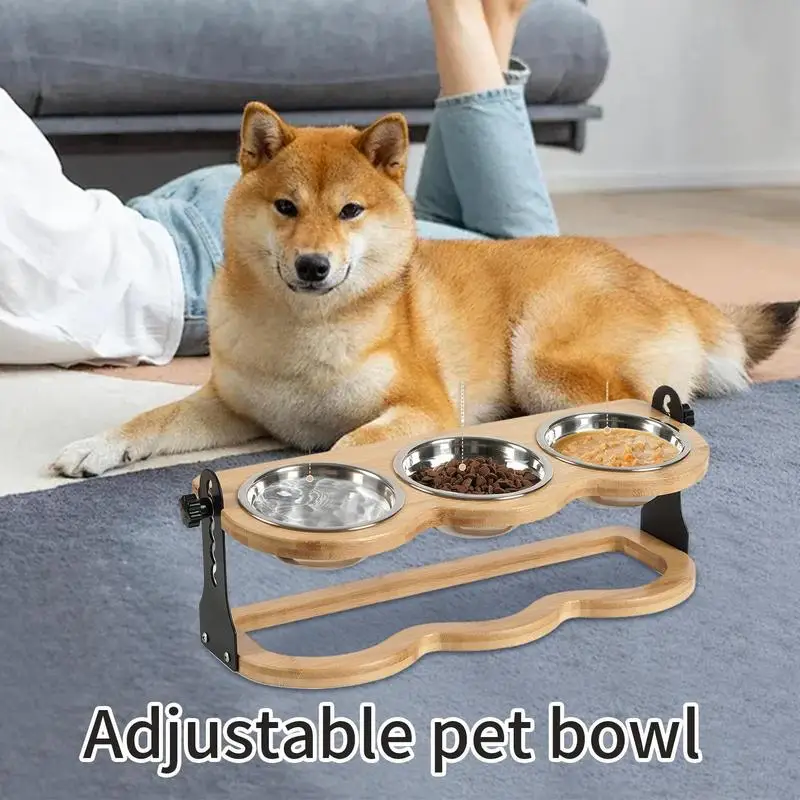 Raised Dog Bowl Elevated Dog Food Bowl Dish Stand Height Adjustable Pet Supplies With 3 Stainless Steel Plates Tilted Station
Raised Dog Bowl Elevated Dog Food Bowl Dish Stand Height Adjustable Pet Supplies With 3 Stainless Steel Plates Tilted Station