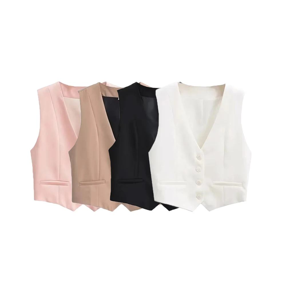 Smvp Women Fashion Front Buttons Cropped Waistcoat Vintage V Neck Sleeveless Female Outerwear Chic Tops Woman
Smvp Women Fashion Front Buttons Cropped Waistcoat Vintage V Neck Sleeveless Female Outerwear Chic Tops Woman