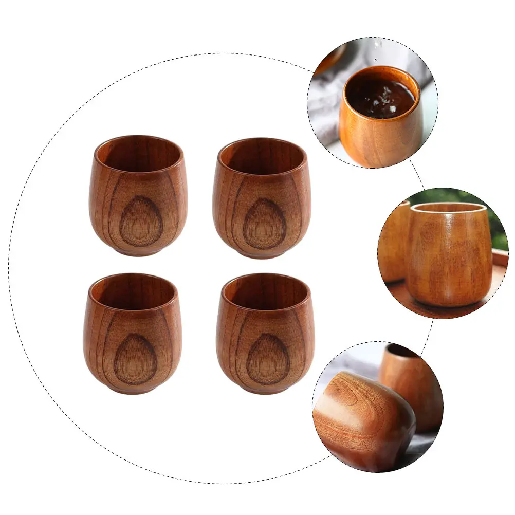 4 Pcs Color Solid Wood Tea Cup Multipurpose Drinks Mugs Tearoom Supplies Travel 
4 Pcs Color Solid Wood Tea Cup Multipurpose Drinks Mugs Tearoom Supplies Travel