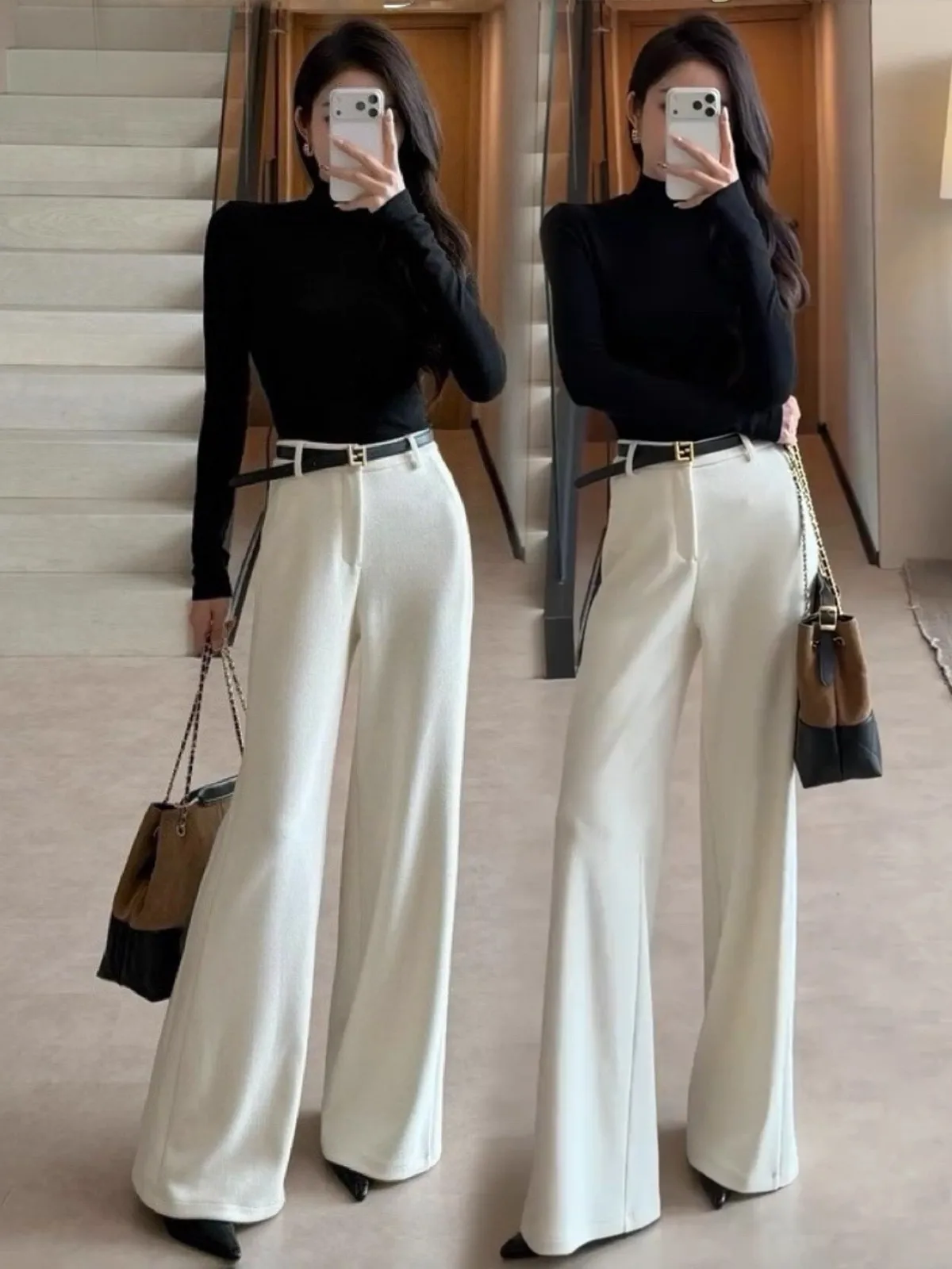 Korean Style Luxury High Waist Thickened Casual Woolen Wide Leg Pants Women's Winter Straight Cut Trousers Slimming Effect
Korean Style Luxury High Waist Thickened Casual Woolen Wide Leg Pants Women's Winter Straight Cut Trousers Slimming Effect